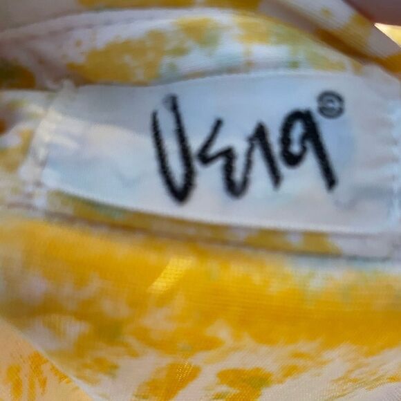 Vintage 1970s Vera Button Down Geometric Long Sleeve Shirt M Saffron Marigold - Picture 14 of 15